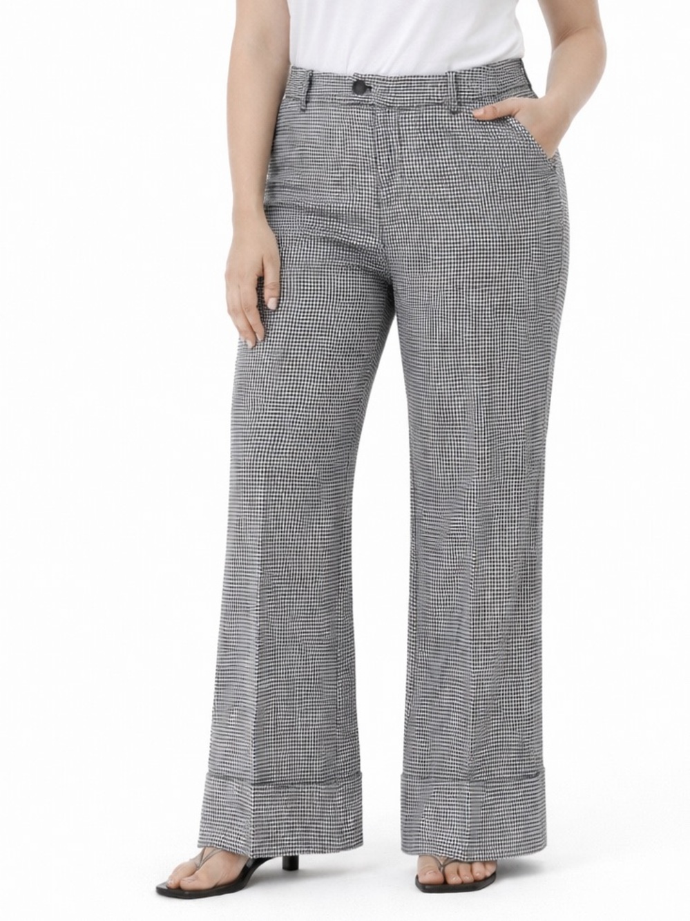 Anthropologie Maeve Houndstooth Wide Leg Pants US 4 High Rise